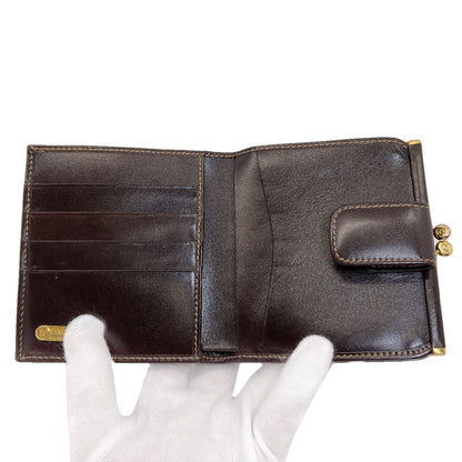 FENDI Zucca pattern Bifold Wallet with Coin Pocket Canvas LeatherLadies [Used]