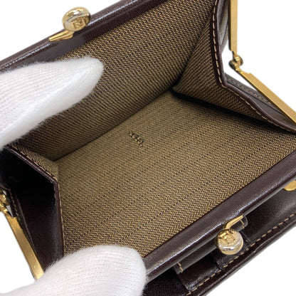 FENDI Zucca pattern Bifold Wallet with Coin Pocket Canvas LeatherLadies [Used]