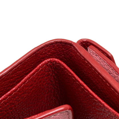 MIUMIU Compact Wallet Heart Bifold Wallet with Coin Pocket Leather Ladies [Used]