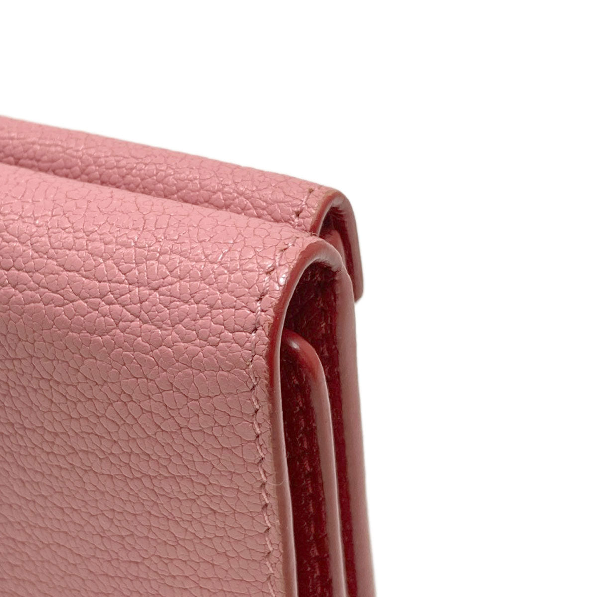MIUMIU Compact Wallet Heart Bifold Wallet with Coin Pocket Leather Ladies [Used]
