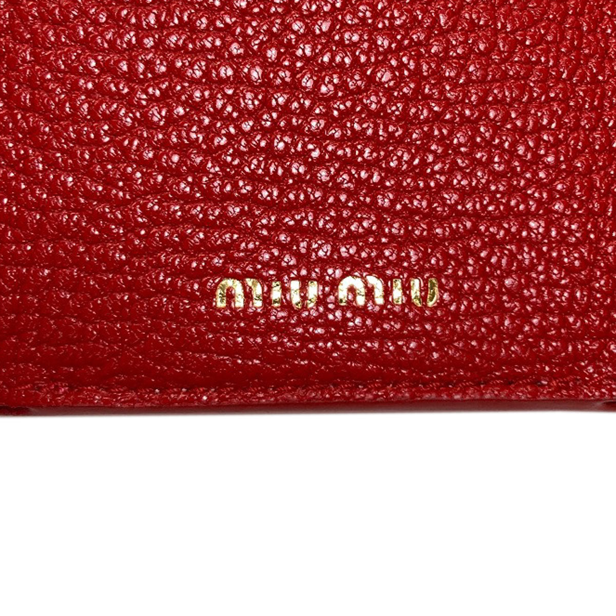 MIUMIU Compact Wallet Heart Bifold Wallet with Coin Pocket Leather Ladies [Used]