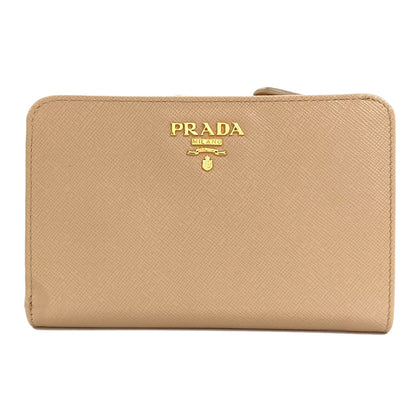 PRADA 1M1225 Tri-fold wallet Bifold Wallet with Coin Pocket Safiano Ladies [Used]