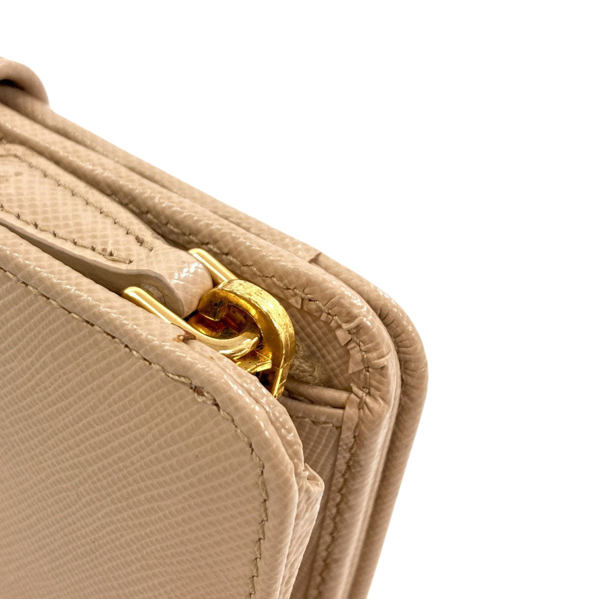 PRADA 1M1225 Tri-fold wallet Bifold Wallet with Coin Pocket Safiano Ladies [Used]