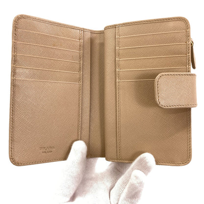 PRADA 1M1225 Tri-fold wallet Bifold Wallet with Coin Pocket Safiano Ladies [Used]