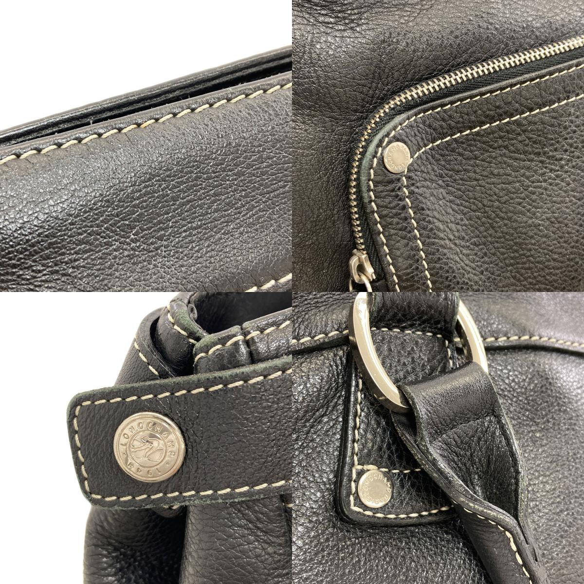 Longchamp logo Handbag Leather Ladies [Used]