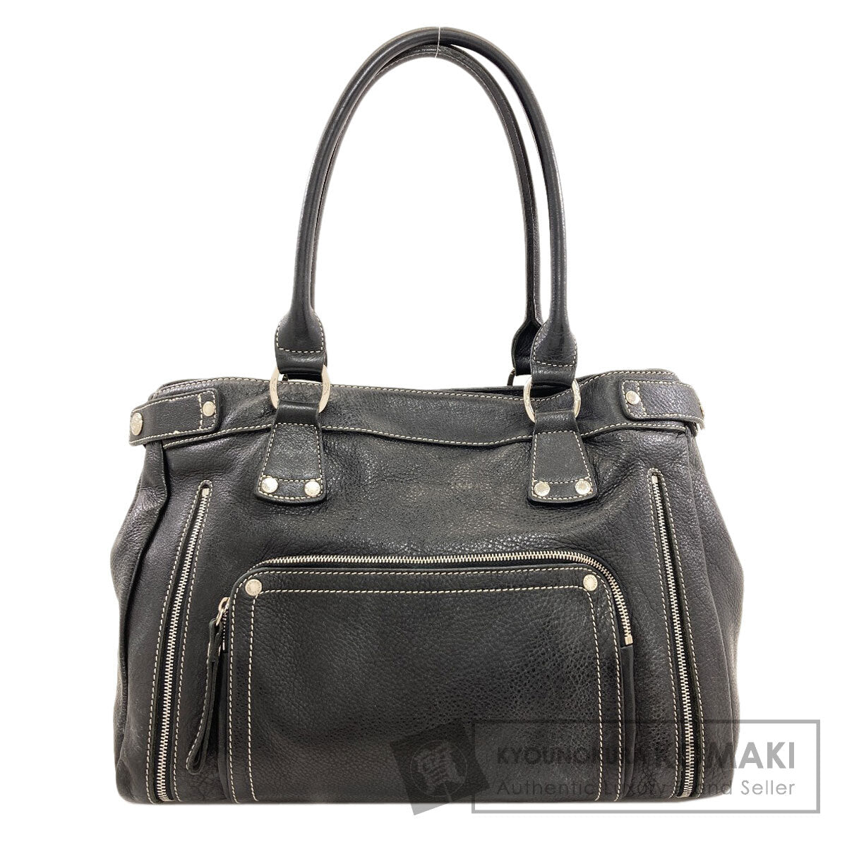 Longchamp logo Handbag Leather Ladies [Used]