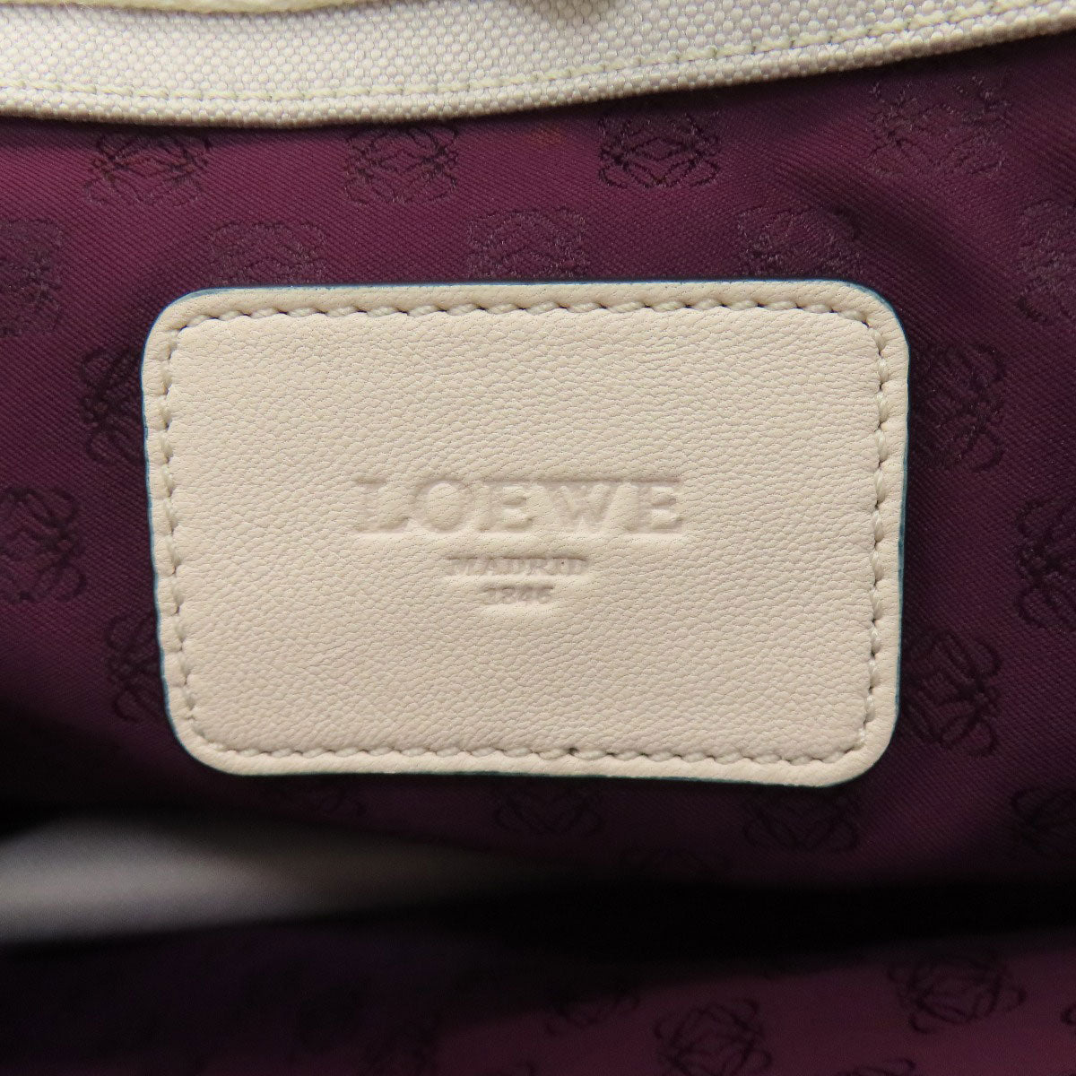 LOEWE Anagram Button Tote Bag Canvas Ladies [Used]
