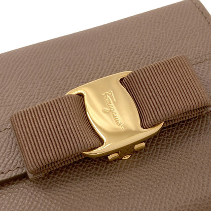 Salvatore Ferragamo Vara ribbon Bifold Wallet with Coin Pocket Leather Ladies [Used]