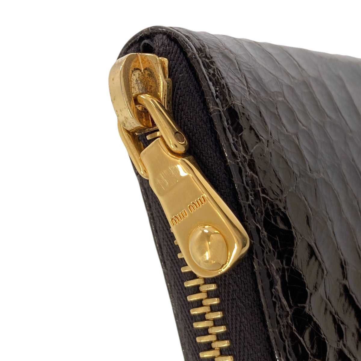 MIUMIU Embossing Long wallet (with coin pocket) Leather Ladies [Used]
