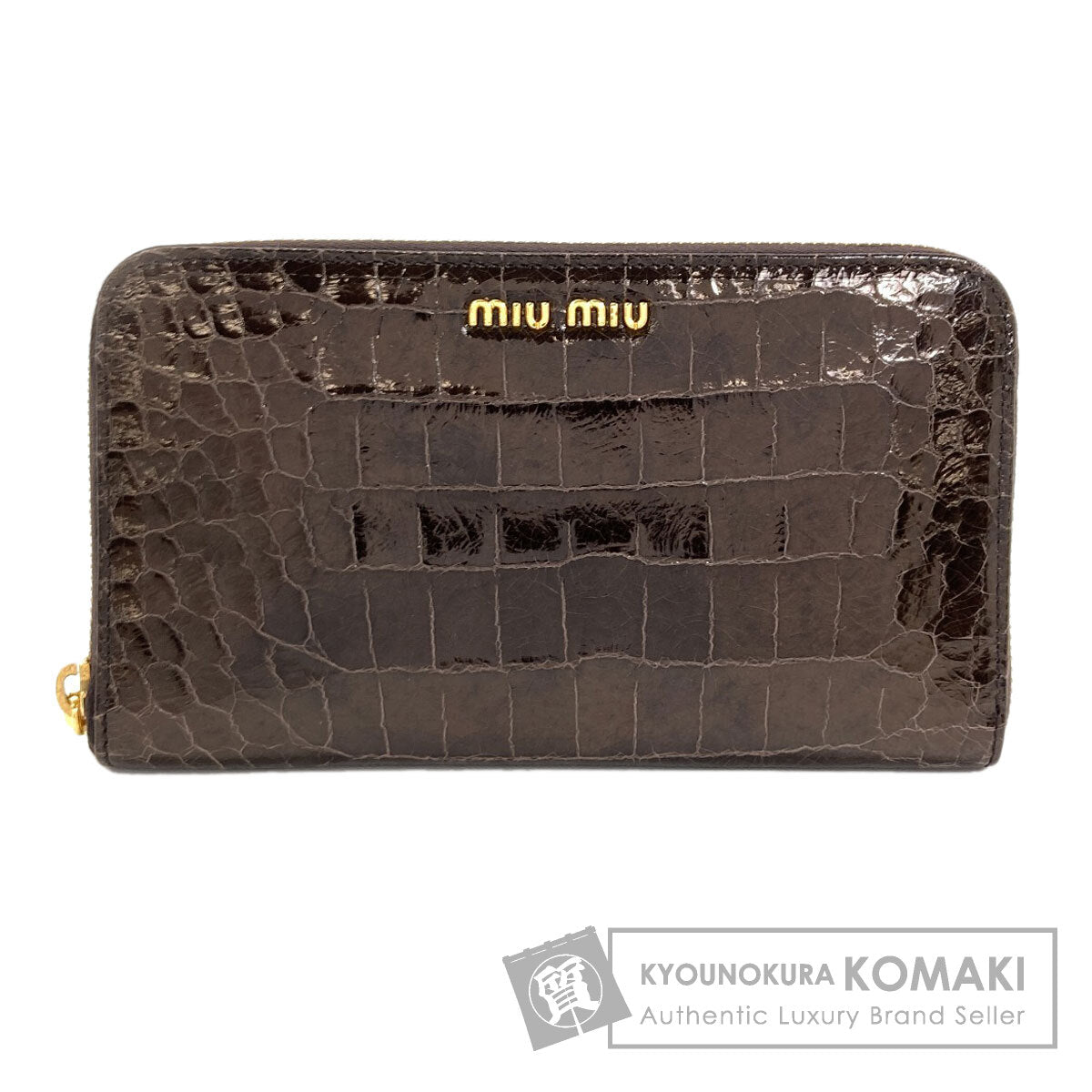 MIUMIU Embossing Long wallet (with coin pocket) Leather Ladies [Used]