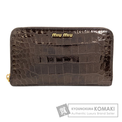 MIUMIU Embossing Long wallet (with coin pocket) Leather Ladies [Used]