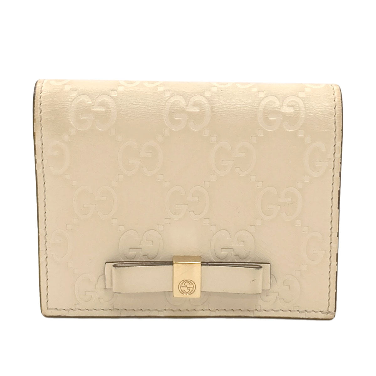 GUCCI 406924 Guccissima GG Signature Bifold Wallet No Coin Pocket Leather Ladies [Used]