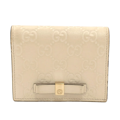 GUCCI 406924 Guccissima GG Signature Bifold Wallet No Coin Pocket Leather Ladies [Used]