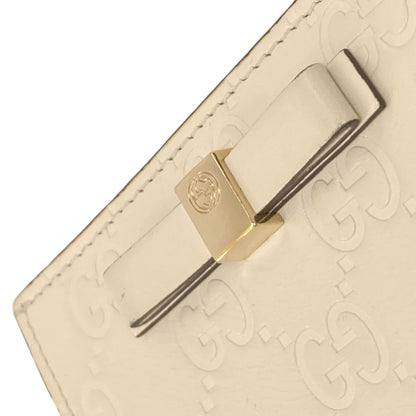 GUCCI 406924 Guccissima GG Signature Bifold Wallet No Coin Pocket Leather Ladies [Used]