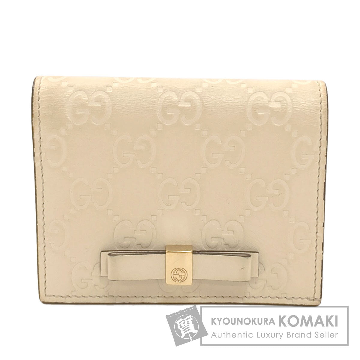GUCCI 406924 Guccissima GG Signature Bifold Wallet No Coin Pocket Leather Ladies [Used]