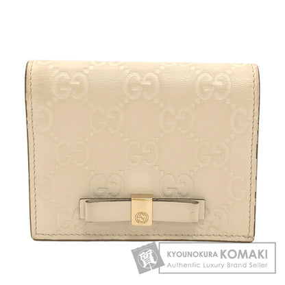 GUCCI 406924 Guccissima GG Signature Bifold Wallet No Coin Pocket Leather Ladies [Used]