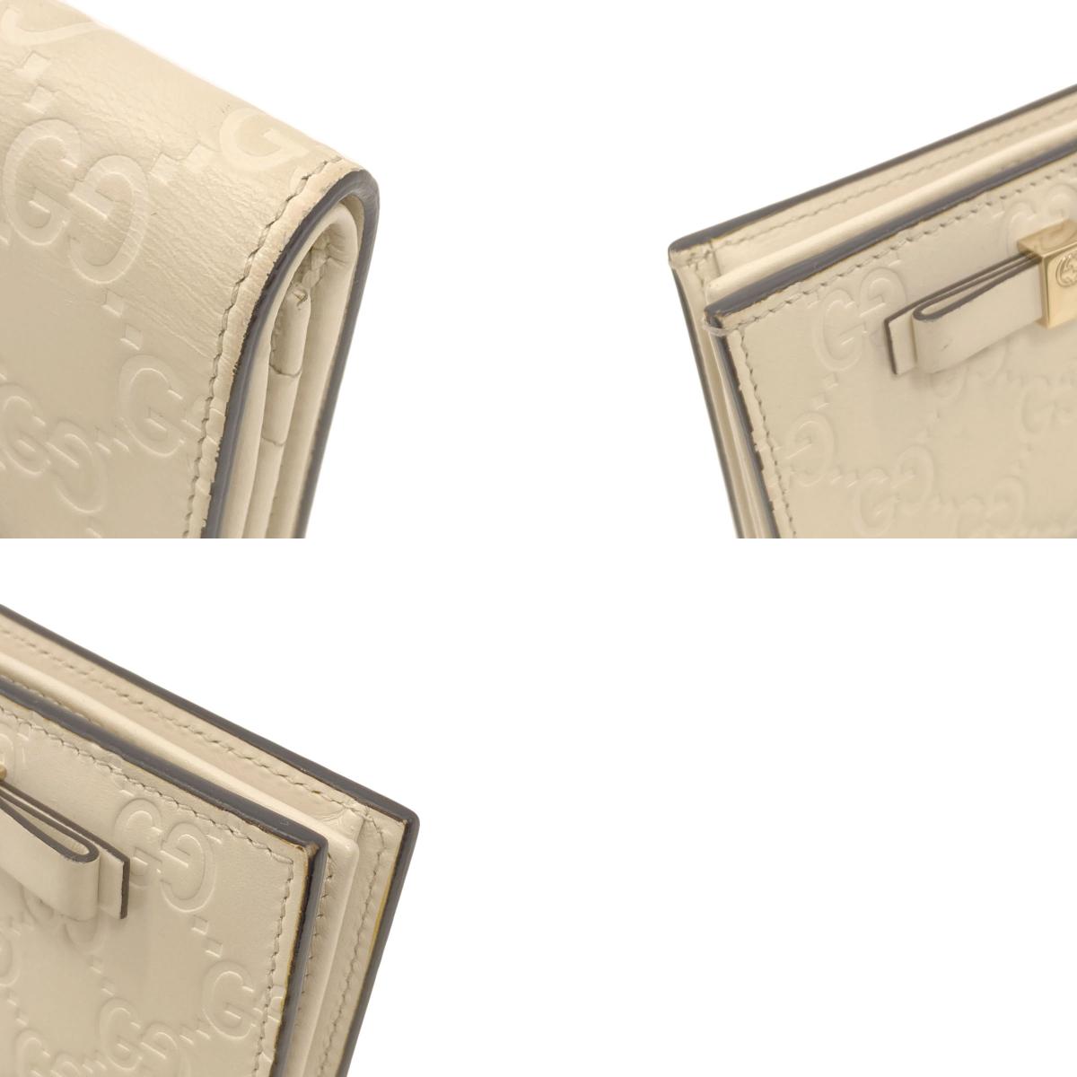 GUCCI 406924 Guccissima GG Signature Bifold Wallet No Coin Pocket Leather Ladies [Used]
