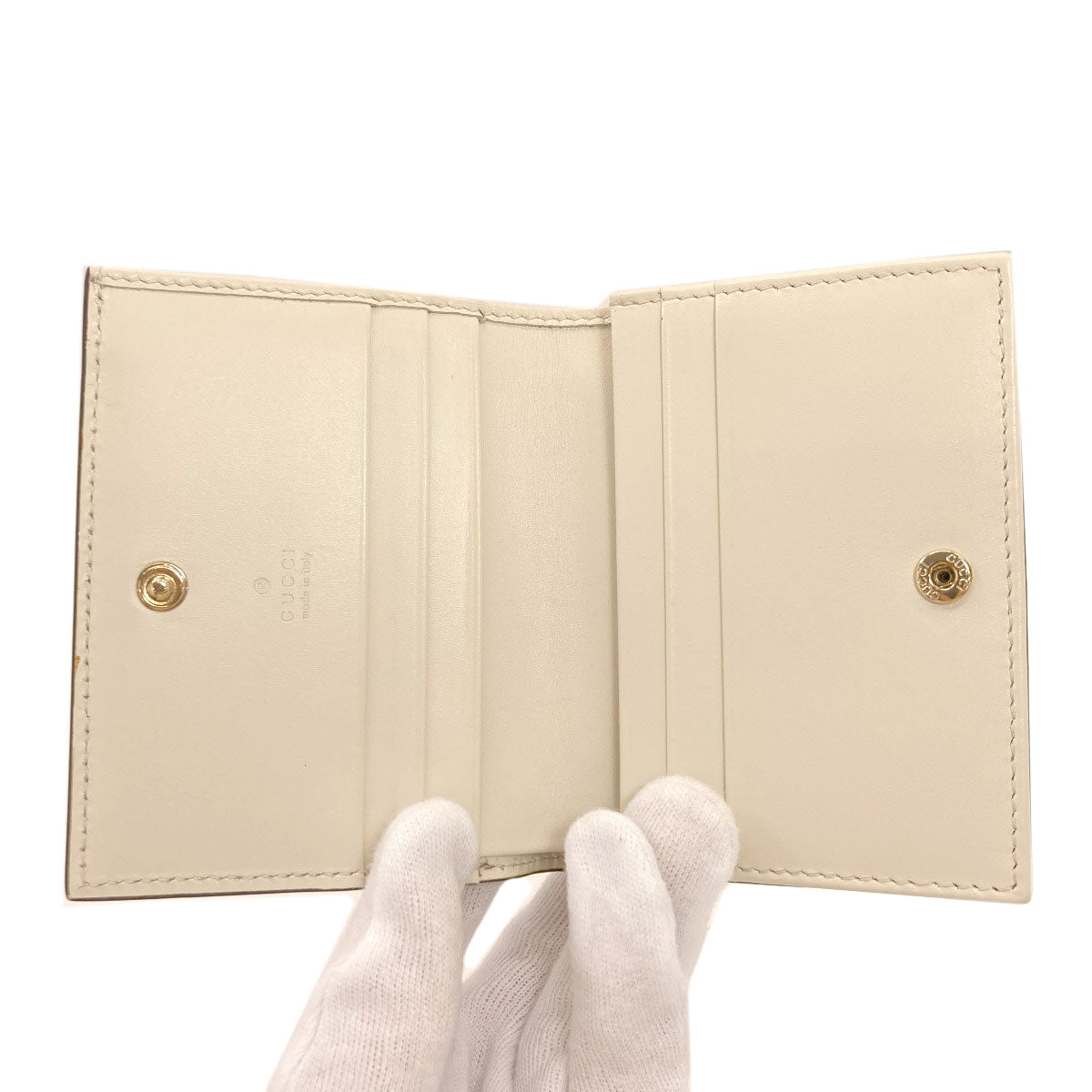 GUCCI 406924 Guccissima GG Signature Bifold Wallet No Coin Pocket Leather Ladies [Used]