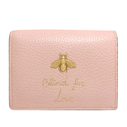 GUCCI 460185 Animalier Bee Bifold Wallet with Coin Pocket Leather Ladies [Used]