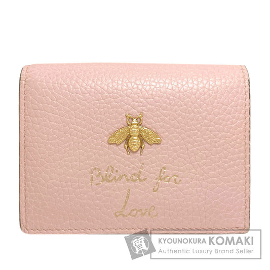 GUCCI 460185 Animalier Bee Bifold Wallet with Coin Pocket Leather Ladies [Used]
