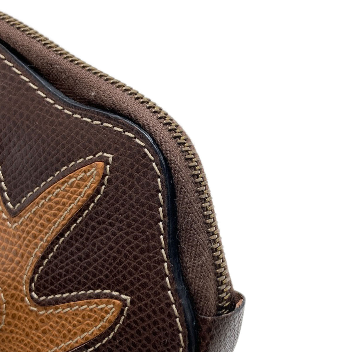 CELINE Autumn leaves motif coin purse Leather Ladies [Used]
