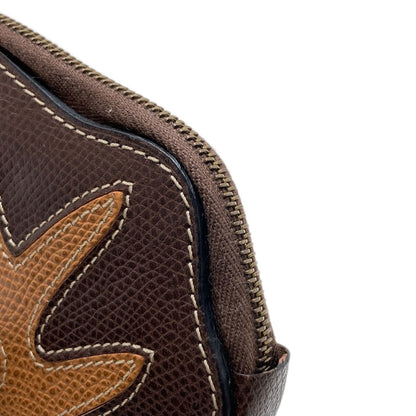 CELINE Autumn leaves motif coin purse Leather Ladies [Used]