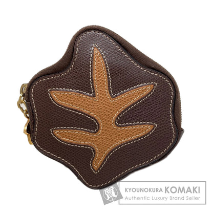 CELINE Autumn leaves motif coin purse Leather Ladies [Used]
