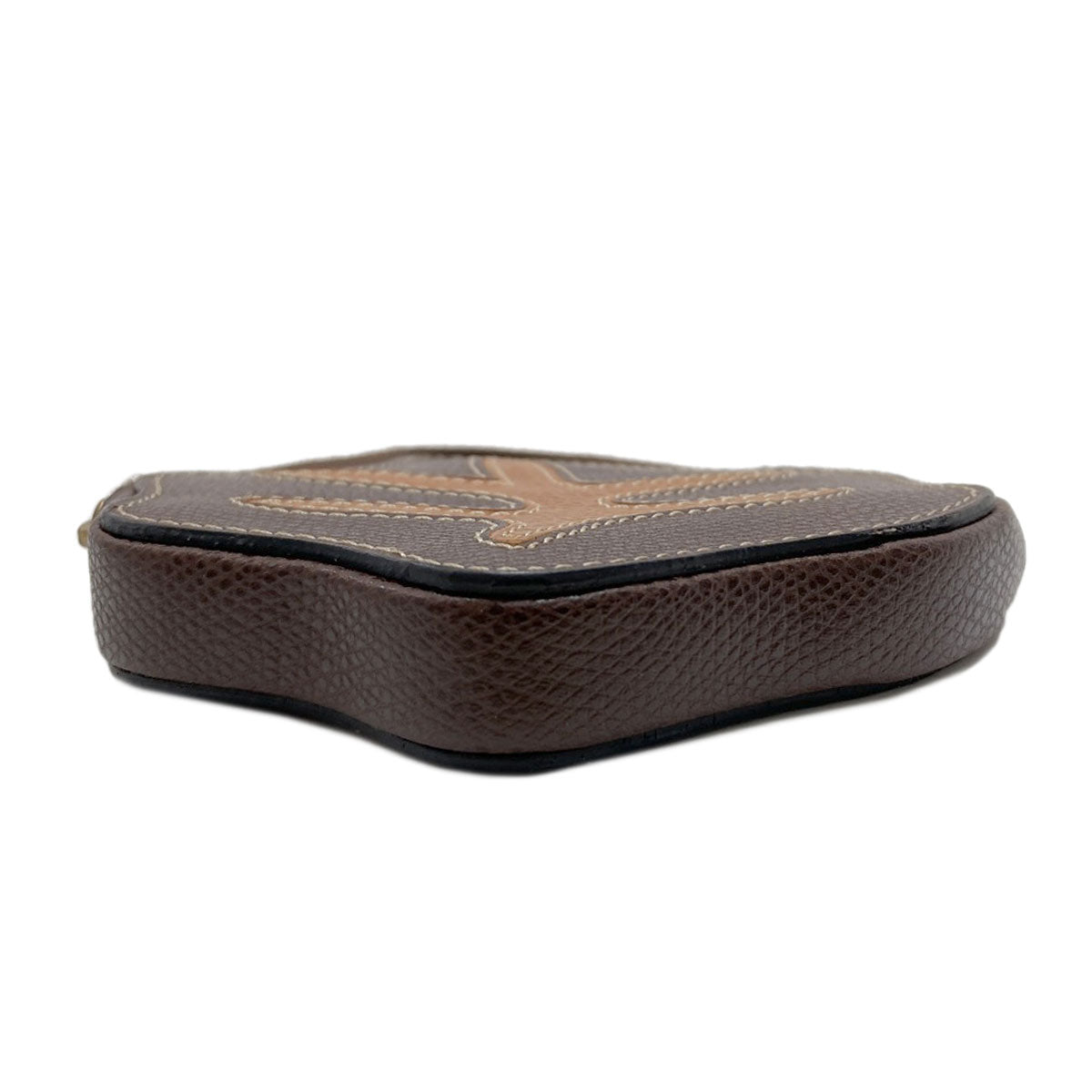 CELINE Autumn leaves motif coin purse Leather Ladies [Used]
