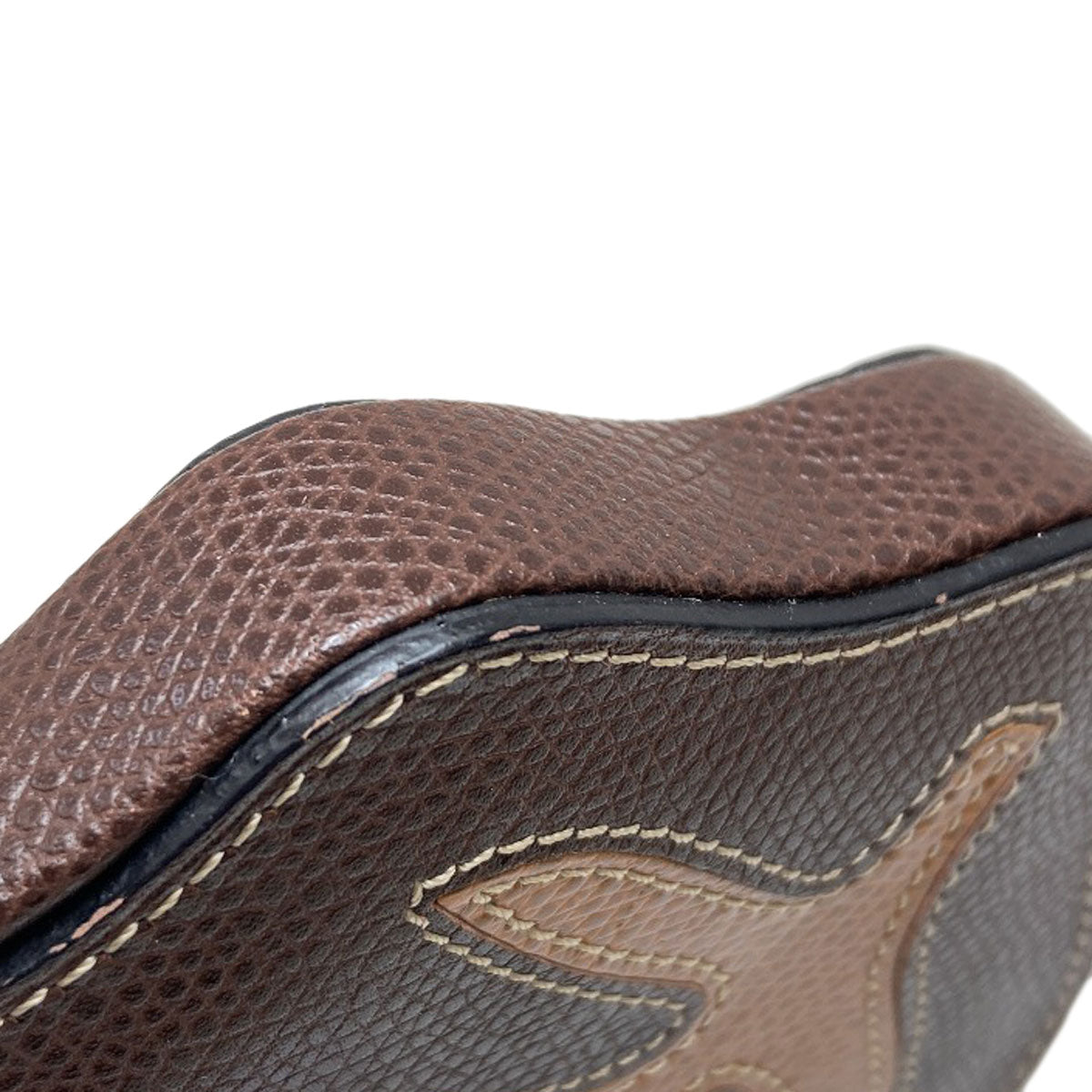 CELINE Autumn leaves motif coin purse Leather Ladies [Used]