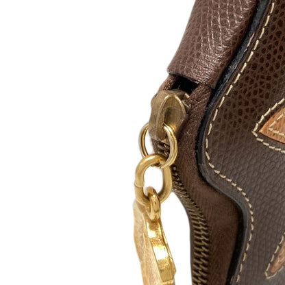 CELINE Autumn leaves motif coin purse Leather Ladies [Used]