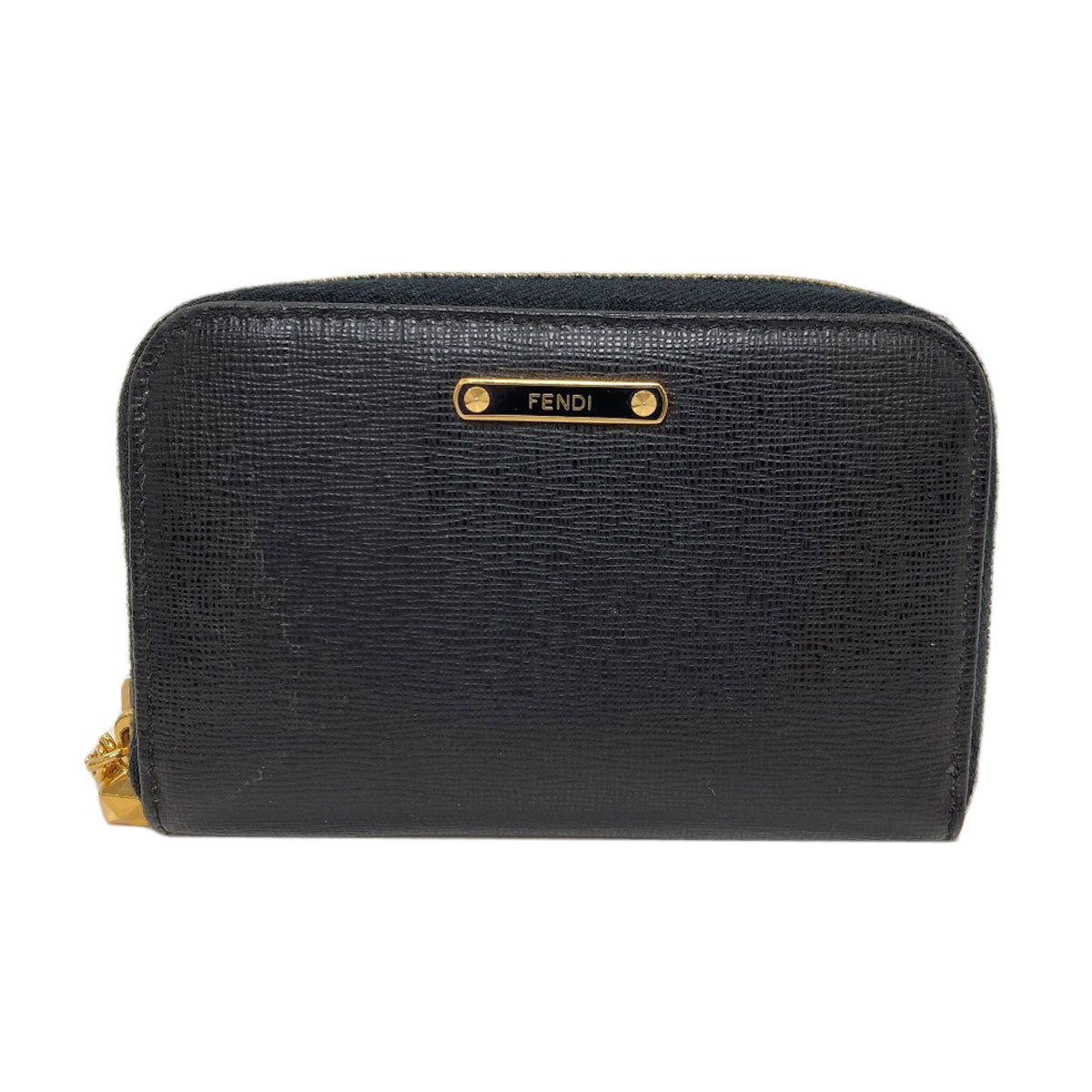 FENDI logo Card Case Leather Ladies [Used]