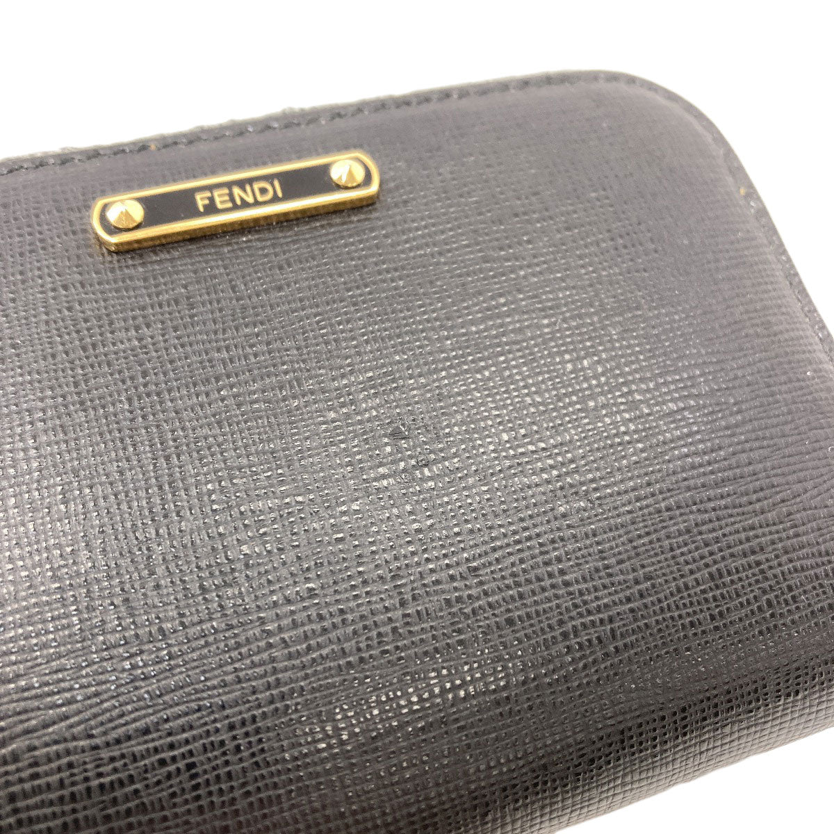 FENDI logo Card Case Leather Ladies [Used]