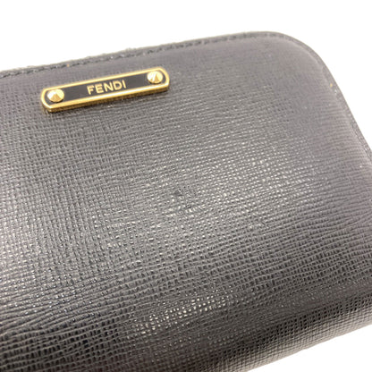 FENDI logo Card Case Leather Ladies [Used]
