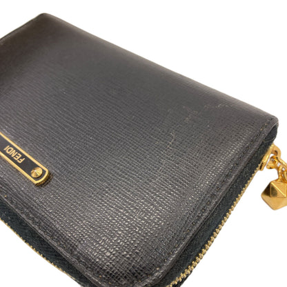 FENDI logo Card Case Leather Ladies [Used]