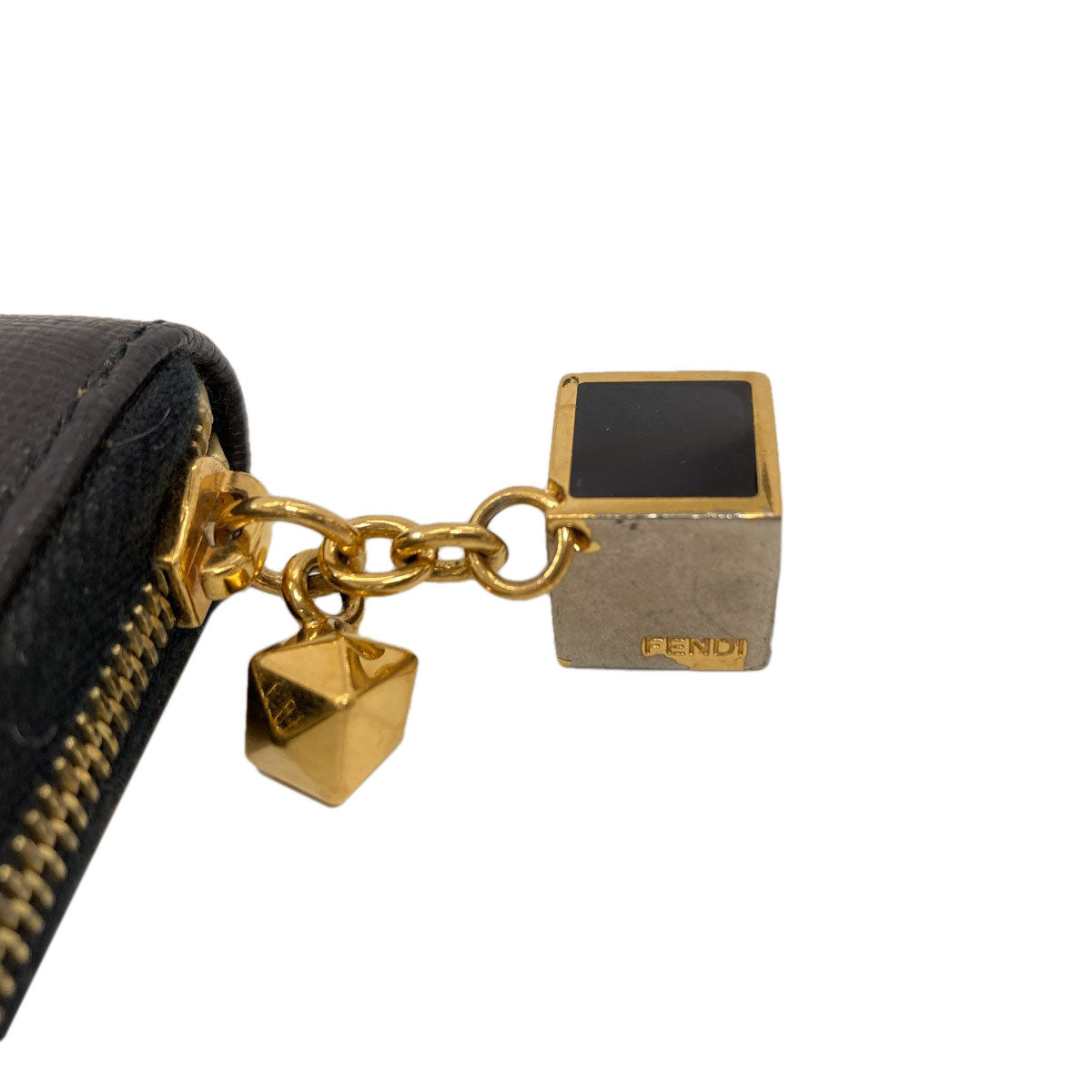 FENDI logo Card Case Leather Ladies [Used]