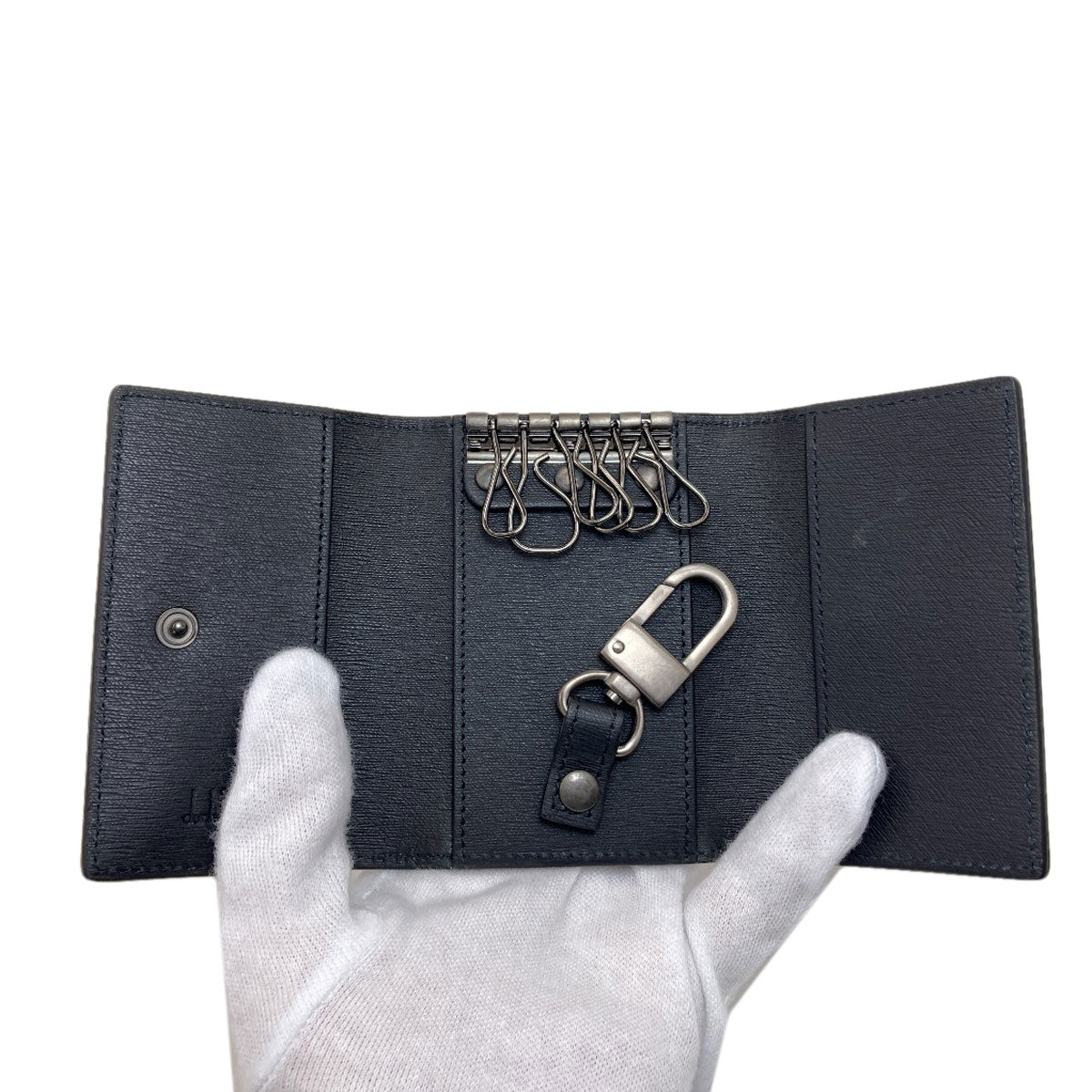 Dunhill logo key holder Leather mens [Used]