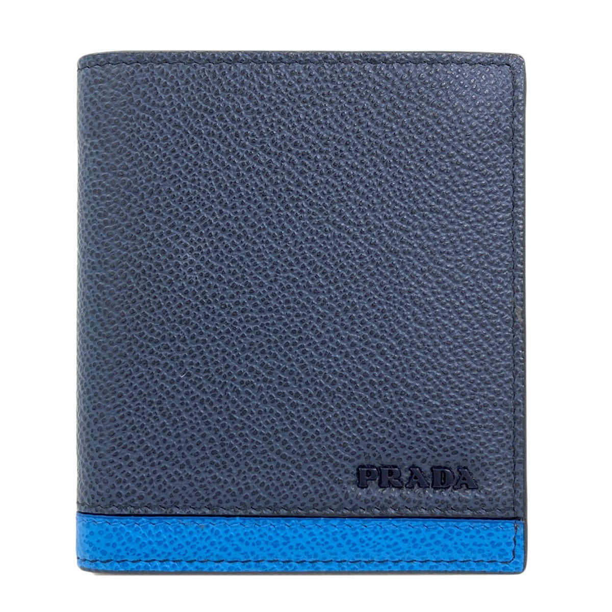 PRADA logo Bifold Wallet No Coin Pocket Leather Ladies [Used]