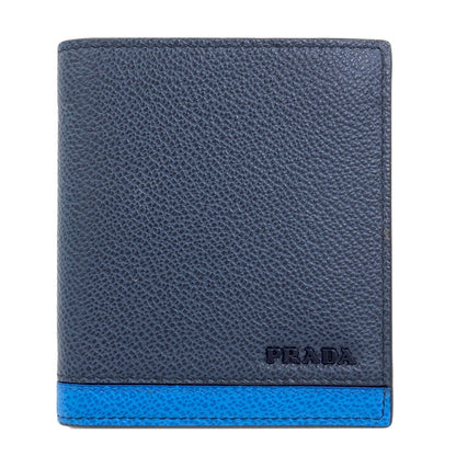 PRADA logo Bifold Wallet No Coin Pocket Leather Ladies [Used]