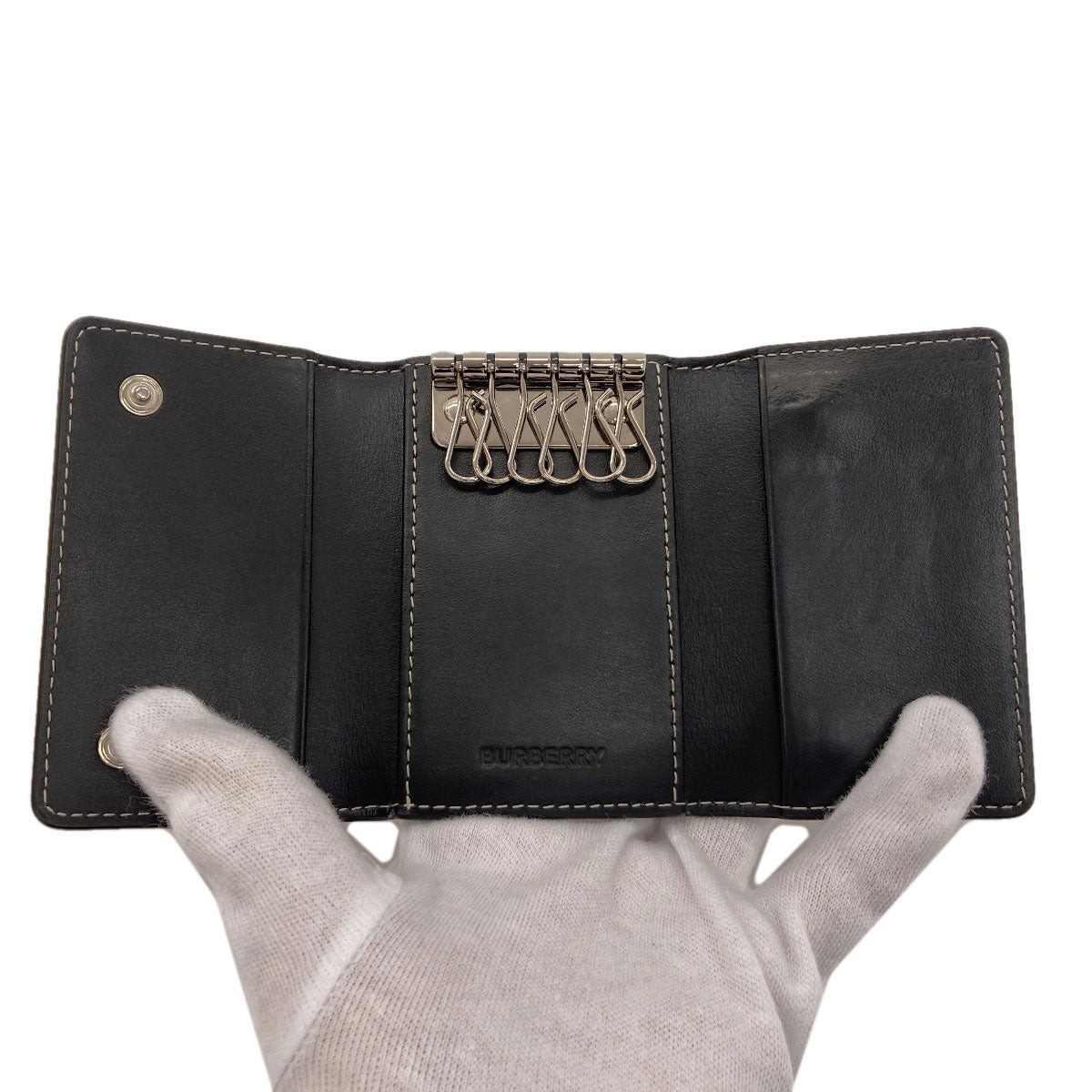 BURBERRY Burberry Check key holder PVC Ladies [Used]