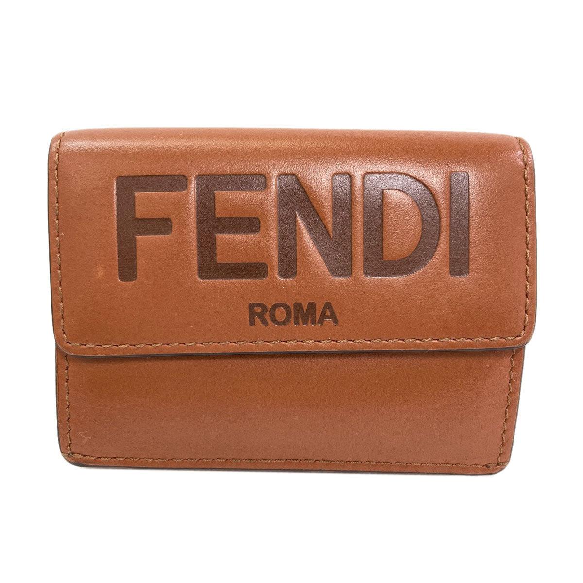 FENDI Tri-fold wallet Bifold Wallet with Coin Pocket Leather Ladies [Used]