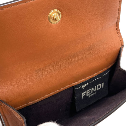FENDI Tri-fold wallet Bifold Wallet with Coin Pocket Leather Ladies [Used]