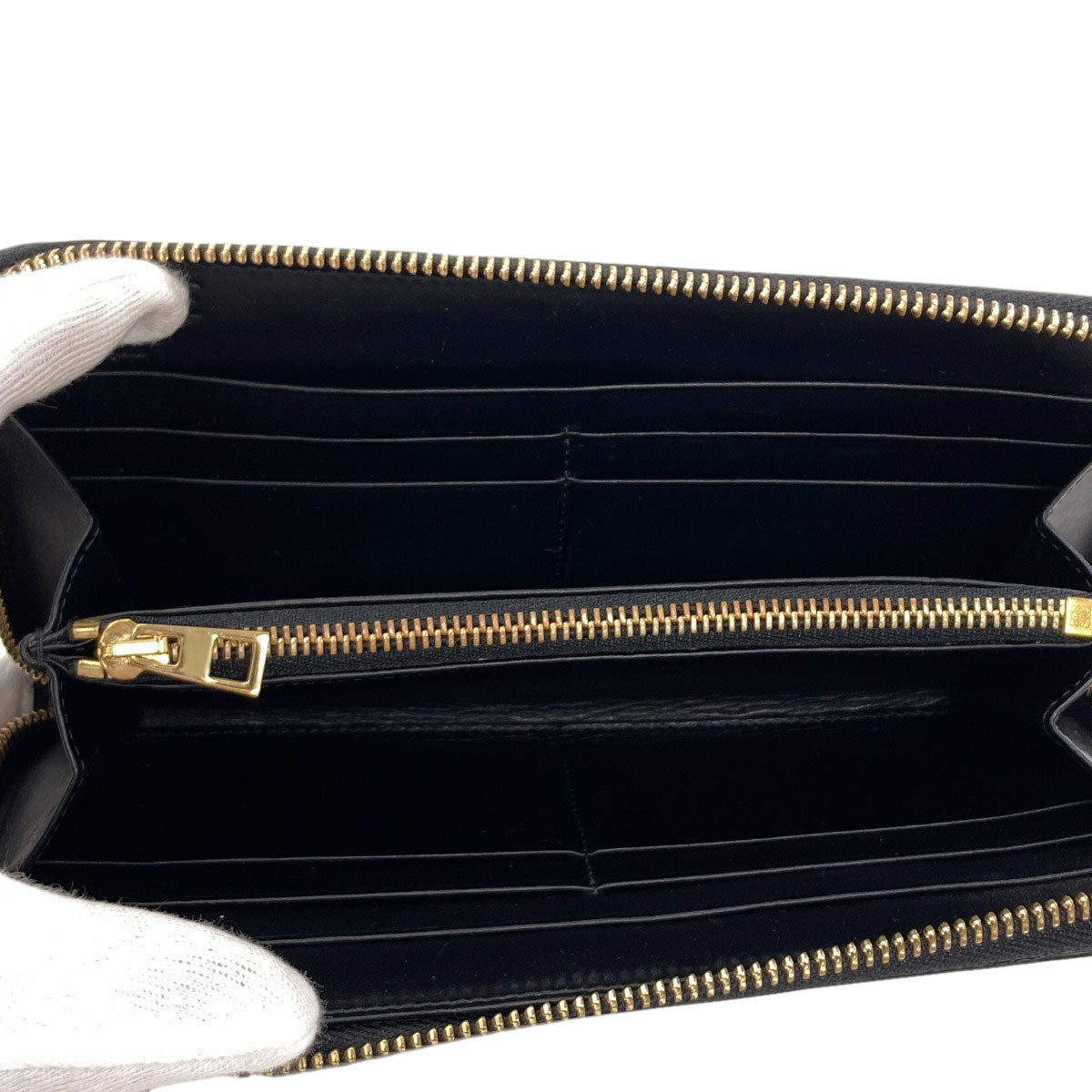 LOEWE anagram Long wallet (with coin pocket) Leather Ladies [Used]