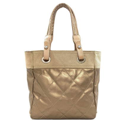 CHANEL Pali Biarritz PM SilverHardware Tote Bag Canvas LeatherLadies [Used]