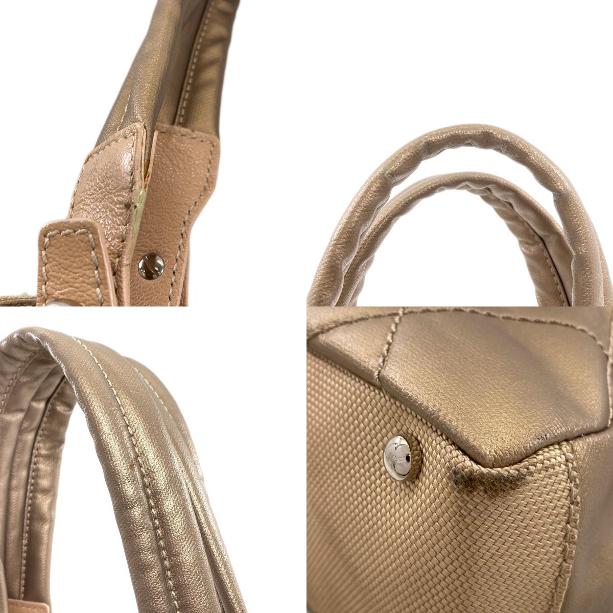 CHANEL Pali Biarritz PM SilverHardware Tote Bag Canvas LeatherLadies [Used]