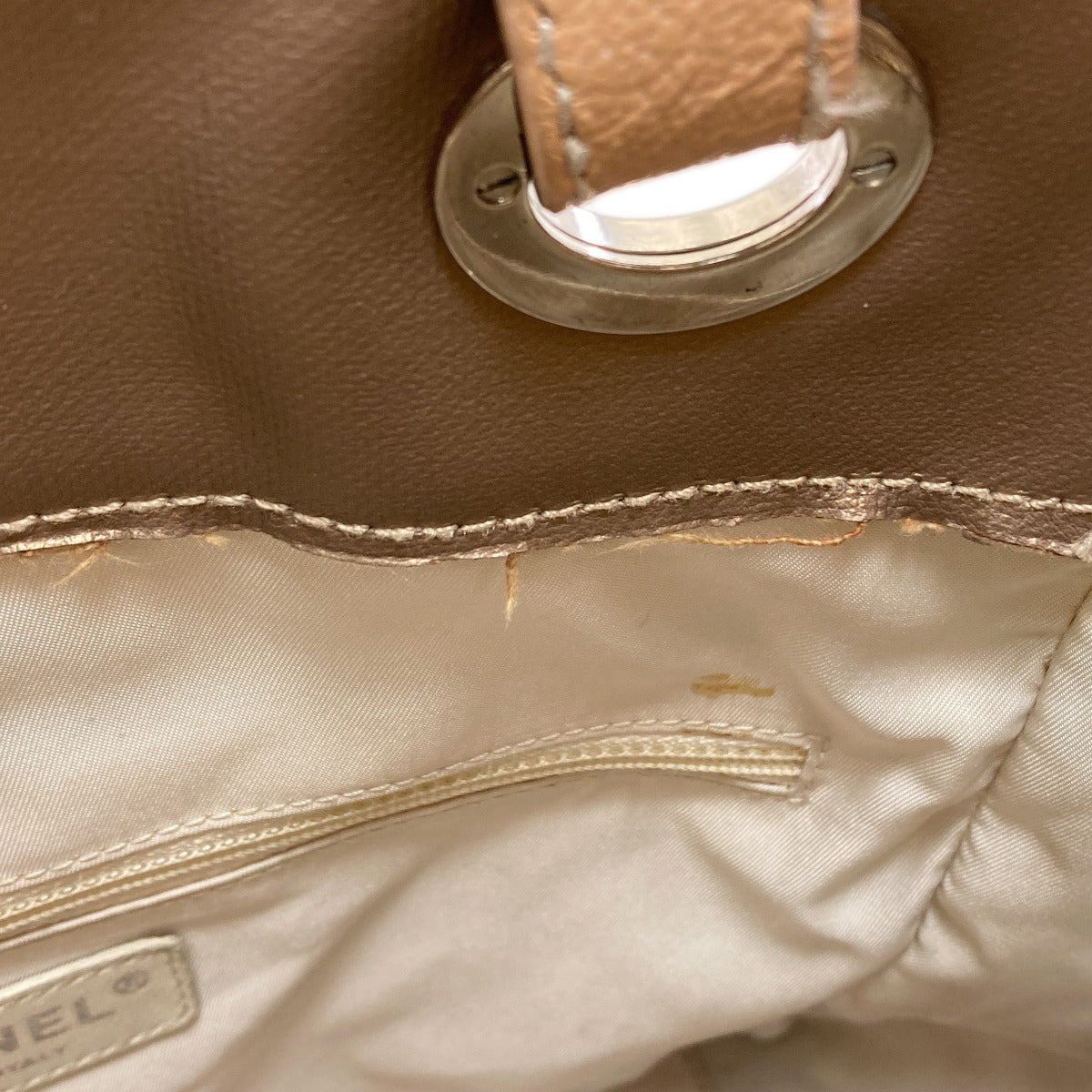 CHANEL Pali Biarritz PM SilverHardware Tote Bag Canvas LeatherLadies [Used]