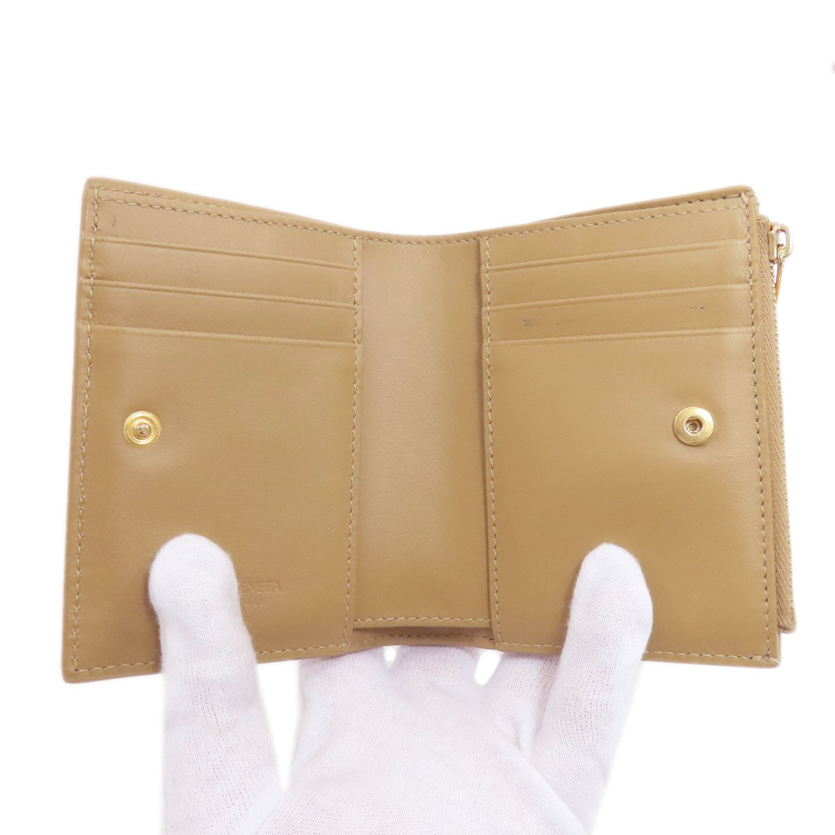 BOTTEGA VENETA cassette Bifold Wallet with Coin Pocket Leather Ladies [Used]