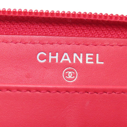 CHANEL COCO Mark SilverHardware Long wallet (with coin pocket) Grained Calfskin Skin Ladies [Used]