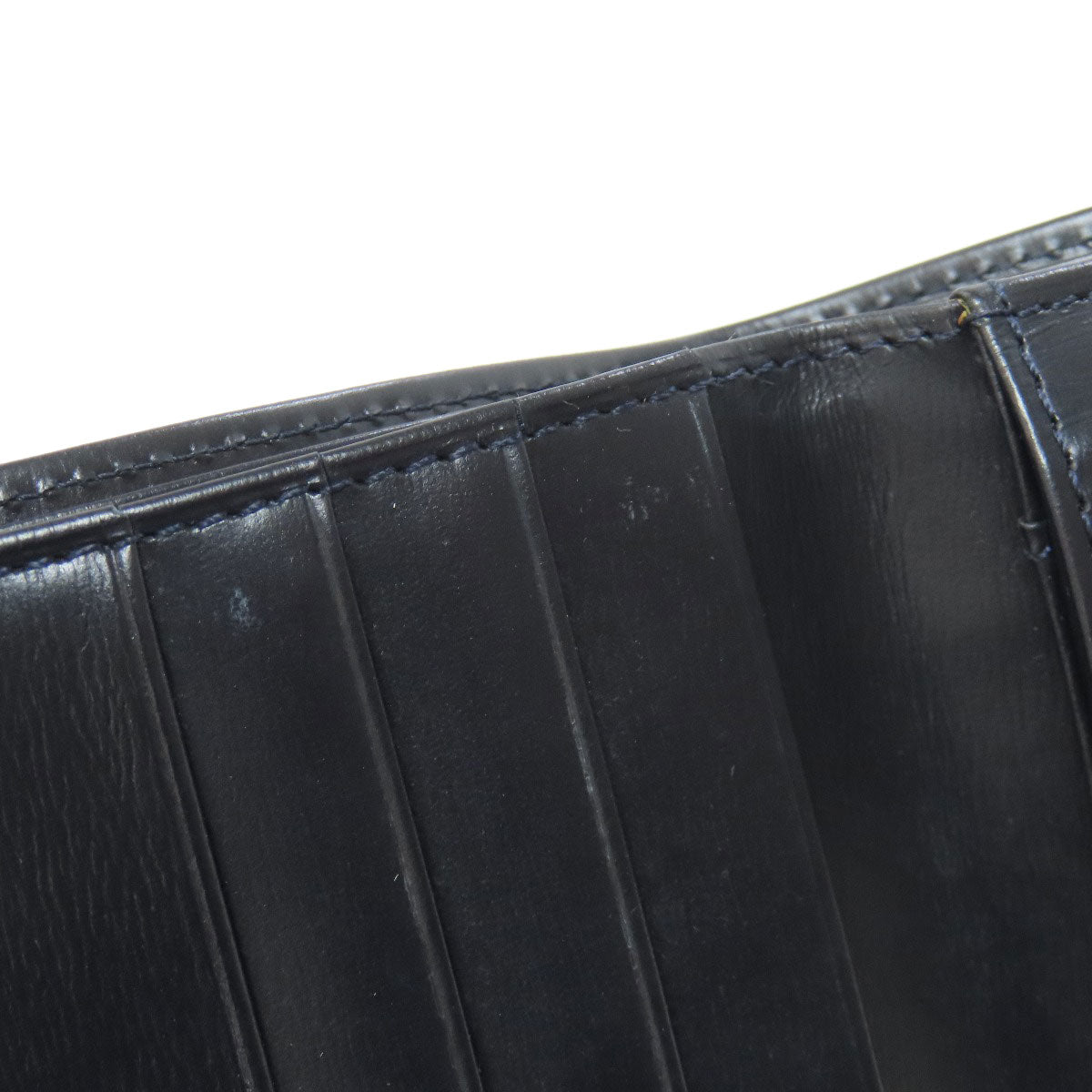 CARTIER Sapphire line Bifold Wallet with Coin Pocket Leather Ladies [Used]