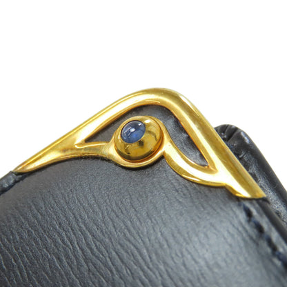CARTIER Sapphire line Bifold Wallet with Coin Pocket Leather Ladies [Used]