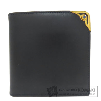 CARTIER Sapphire line Bifold Wallet with Coin Pocket Leather Ladies [Used]